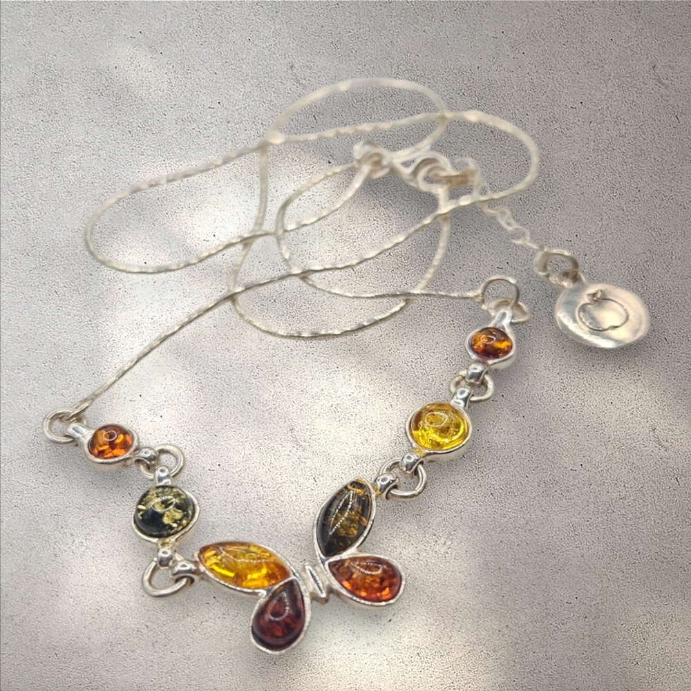 Amber Butterfly Necklace